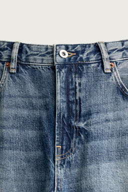 JEANS FLARE FIT EFECTO SALPICADURAS / Azul - Zara фото 8