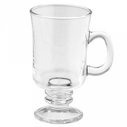 Кружка стеклянная "Мокко" 245мл, д7,5см, h13,3см, основание д6см, на ножке, набор 6шт, в коробке (Китай)