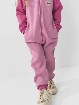 Комбинезон с карманами Колор блок "Орхидея" утепленный