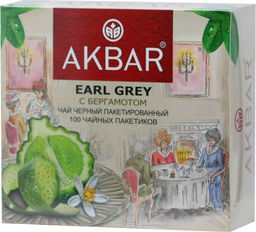 AKBAR. Черный. Earl Grey карт.упаковка, 25 пак.