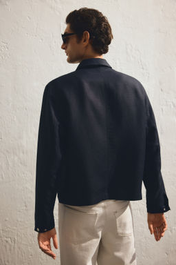 Cazadora en mezcla de lino Regular Fit - H&m фото 4