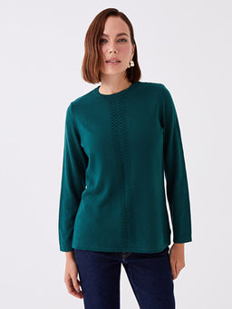 Bisiklet Yaka Nak??l? Kad?n Triko Kazak