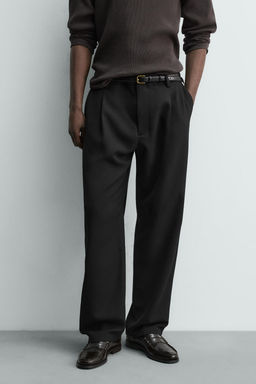 WOOL BLEND PLEATED TROUSERS - Zara фото 21