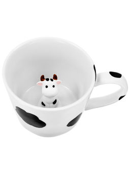 Кружка 300 мл 14*10*7,5 см "Корова" с фигуркой внутри, фарфор