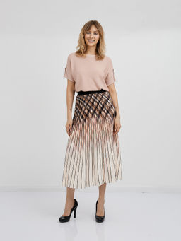 юбка плиссе с принтом в косую клетку