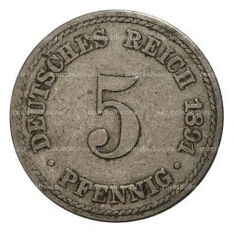 5 пфеннигов 1891 года А Германия