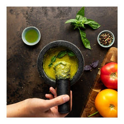 Ступка с пестиком из натурального камня Walmer Granite, 13 см, цвет серый  фото 8