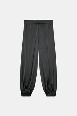 SATIN BALLOON TROUSERS WITH PLEATS