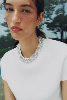 TOP PUNTO ABALORIOS JOYA / Blanco - Zara фото 12