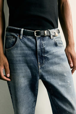 JEANS FLARE FIT EFECTO SALPICADURAS / Azul - Zara фото 5