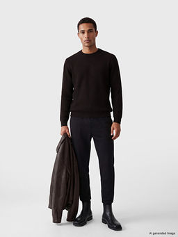 Standard Fit Bisiklet Yaka Erkek Triko Kazak