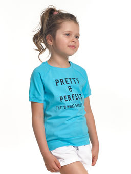 Футболка с принтом для девочки UD 0735 голубой