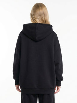 Толстовка худи с принтом 22-5264 черный - Mini maxi фото 8