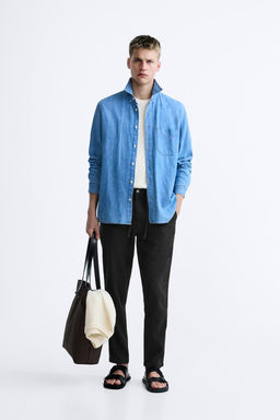 PAMUKLU KETEN PANTOLON - Zara фото 32