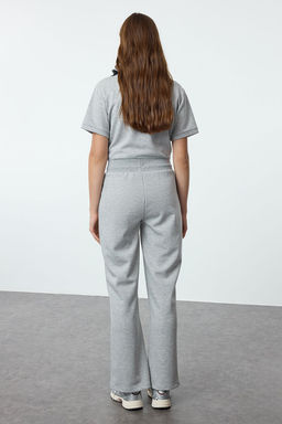 Gri Melanj Boru/Duz Paca Yumusak Kumasl? Orme Esofman Alt? PantolonTWOAW25EA00012 - Trendyolmilla фото 5