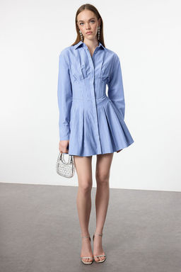 TRENDYOLMILLA Siyah Korse Detayl? Poplin K?sa Elbise TPRAW25EL00108 фото 2