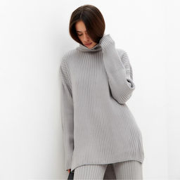 Костюм женский (свитер, брюки) MIST, размер 48-50 (L), серый