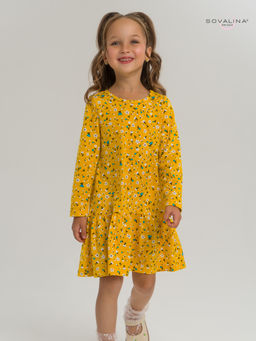 Платье Алиса дл/р цветы на горчице - Sovalina фото 8