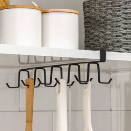 Держатель для кружек подвесной Доляна, на 12 предметов, чёрный