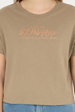 Женская футболка цвета хаки - U.s. polo assn фото 6