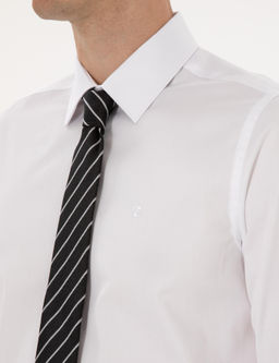 Beyaz Slim Fit Uzun Kollu Basic G_mlek