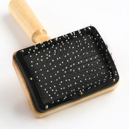 Щётка - пуходёрка деревянная Премиум с каплями, для длинношерстных животных, основание 80 х 60 мм - Пижон фото 3