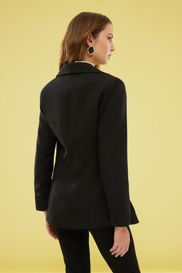 Siyah Vatkal? Fitted Dokuma Blazer Ceket TWOSS25BC00018 - Trendyolmilla фото 6