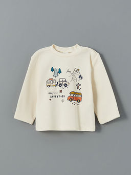 Bisiklet Yaka Bask?l? Erkek Bebek Ti??rt ve Tayt 2li Tak?m - Waikiki фото 2