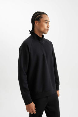 DeFactoFit Спортивная толстовка стандартного кроя с воротником-стойкой и полумолнией  фото 3