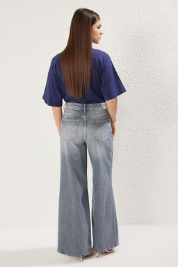 Mavi Dikis Detayl? Normal Bel Loose Wide Leg Jeans TWOSS25JE00107 - Trendyolmilla фото 5