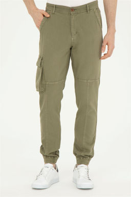 Мужские брюки из плотной ткани темного цвета хаки - U.s. polo assn фото 2