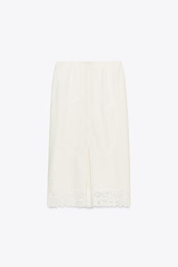 ZW COLLECTION SKIRT WITH CUTWORK EMBROIDERY - Zara фото 3