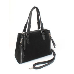 Сумка женская иск/кожа+нат/замша ADEL-214/2в, 1отд+кар/пер, плечевой ремень, черный 255618