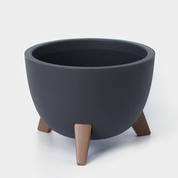 Кашпо для цветов на ножках «Флориан», 5.5 л (4.2 л), d=25 см, h=18.5 см, со вставкой, цвет графитовый