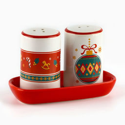 Солонка и перечница новогодние «Пряничные человечки!», 12×6.5×7 см, ручная работа