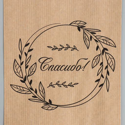 Цена за 50 шт. Пакет бумажный фасовочный, крафт, «Спасибо» 14×30×6 см без окна