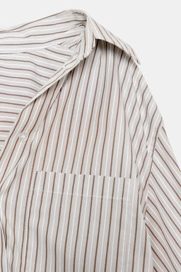 OVERSIZE STRIPED BATWING SLEEVE SHIRT - Zara фото 16