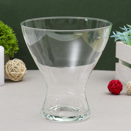 Ваза для цветов «Тексел», 1.6 л, 18×17 см, стекло, прозрачная