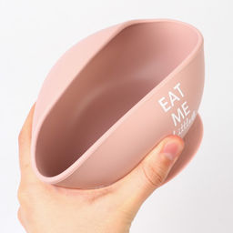 Тарелка детская на присоске M&B, ложка, силикон, пыльная роза