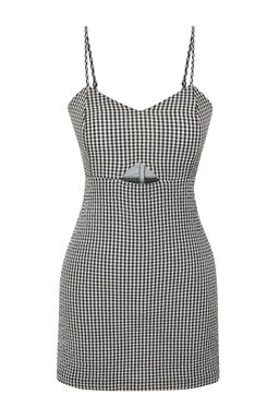 TRENDYOLMILLA Yesil Kareli Pencere Detayl? Ask?l? Mini Dokuma Tulum TWOSS22TU0277  фото 22