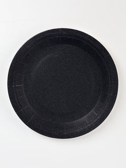 Посуда одноразовая бумажная, чёрная, на 6 персон, 12 предметов