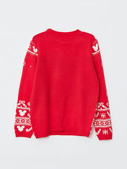 Bisiklet Yaka Minnie Mouse Desenli Y?lba?? Temal? Uzun Kollu K?z ?ocuk Triko Kazak - Waikiki фото 2