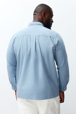 TRENDYOL MAN Lacivert Regular Fit Keten Gorunumlu Buyuk Beden Gomlek TMNSS24AX00006 - Trendyolmilla фото 10