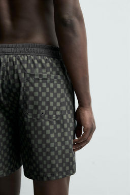 LONG CHECKED SWIMMING TRUNKS - Zara фото 6