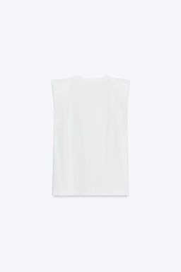 SLEEVELESS SHOULDER PAD T-SHIRT - Zara фото 15