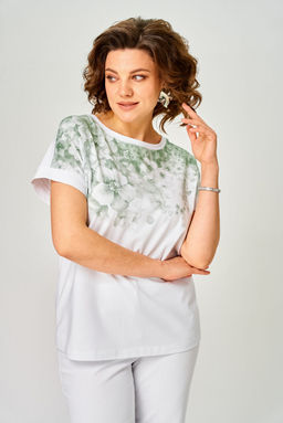 Футболка Rumoda 2258 зеленый, белый