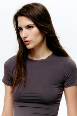 Camiseta entallada de modal - H&m фото 7