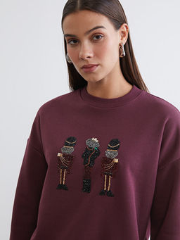 ??lemeli Kad?n Kal?n Sweatshirt Tunik