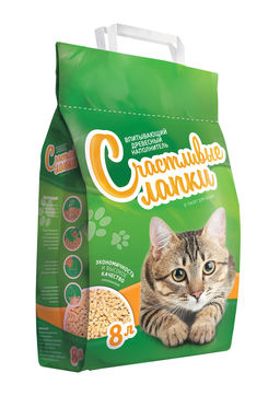 Древесный хвойный наполнитель, 33 л "Счастливые лапки"