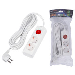 S-GCU2-5B WHITE Удлинитель серии Ultra, шнур 5м., 2 гнезда, 16A, с/з. Белый. TM Uniel